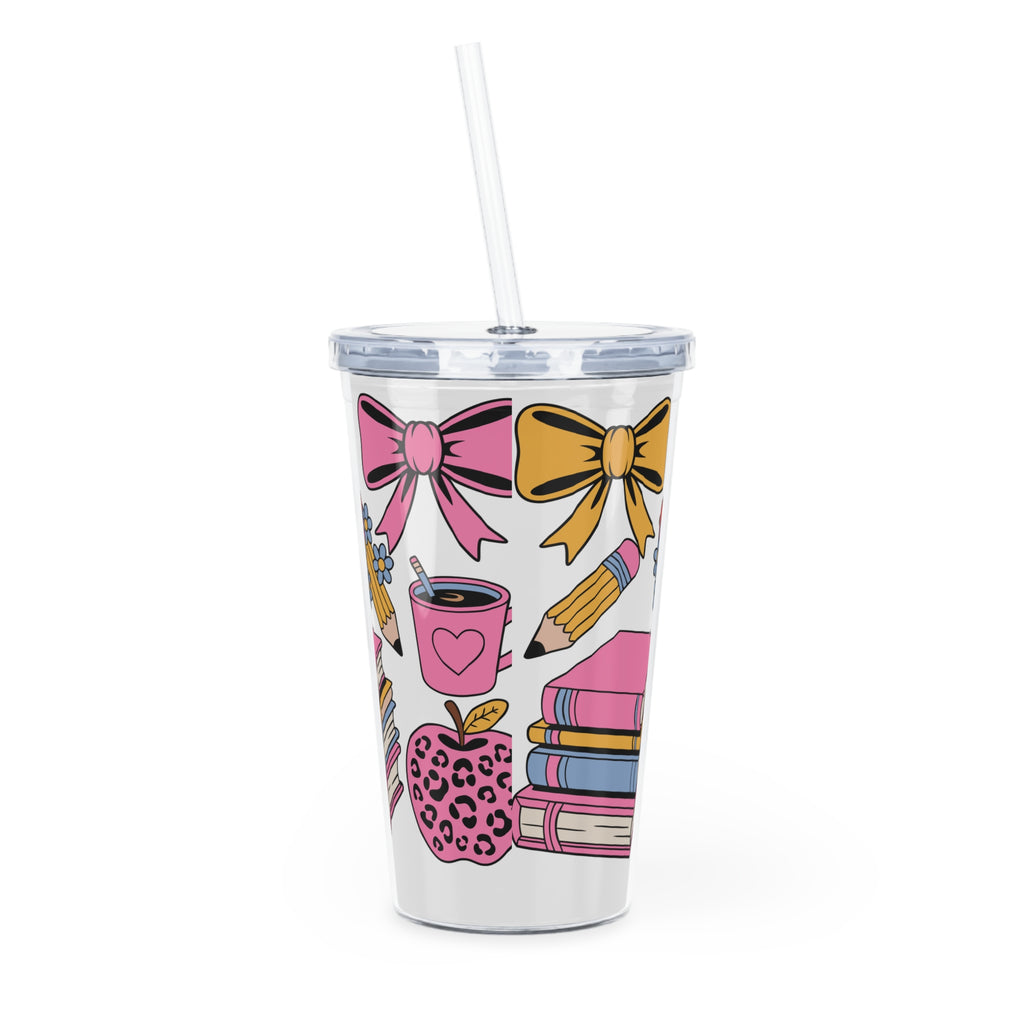 Plastic Tumbler with Straw