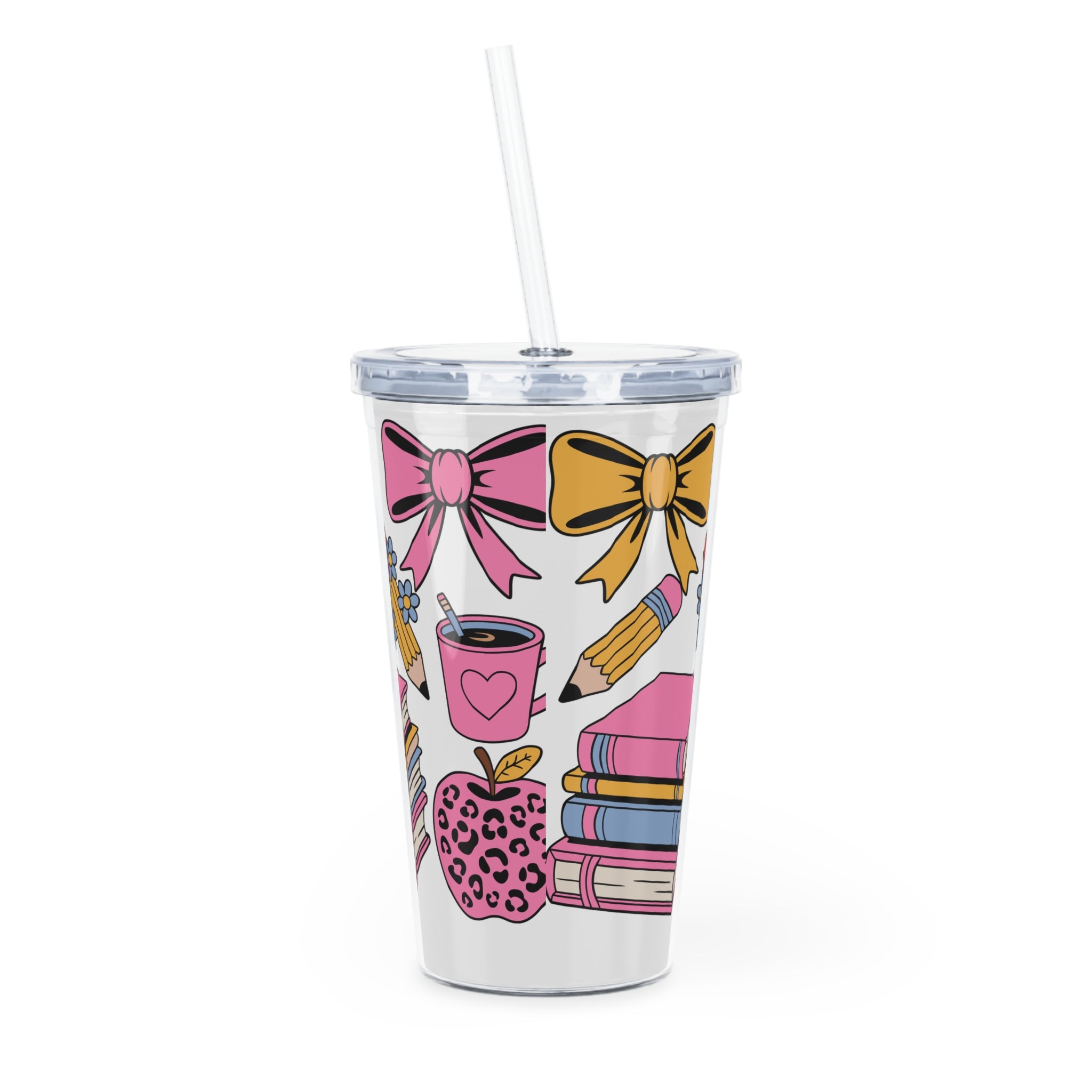 Plastic Tumbler with Straw