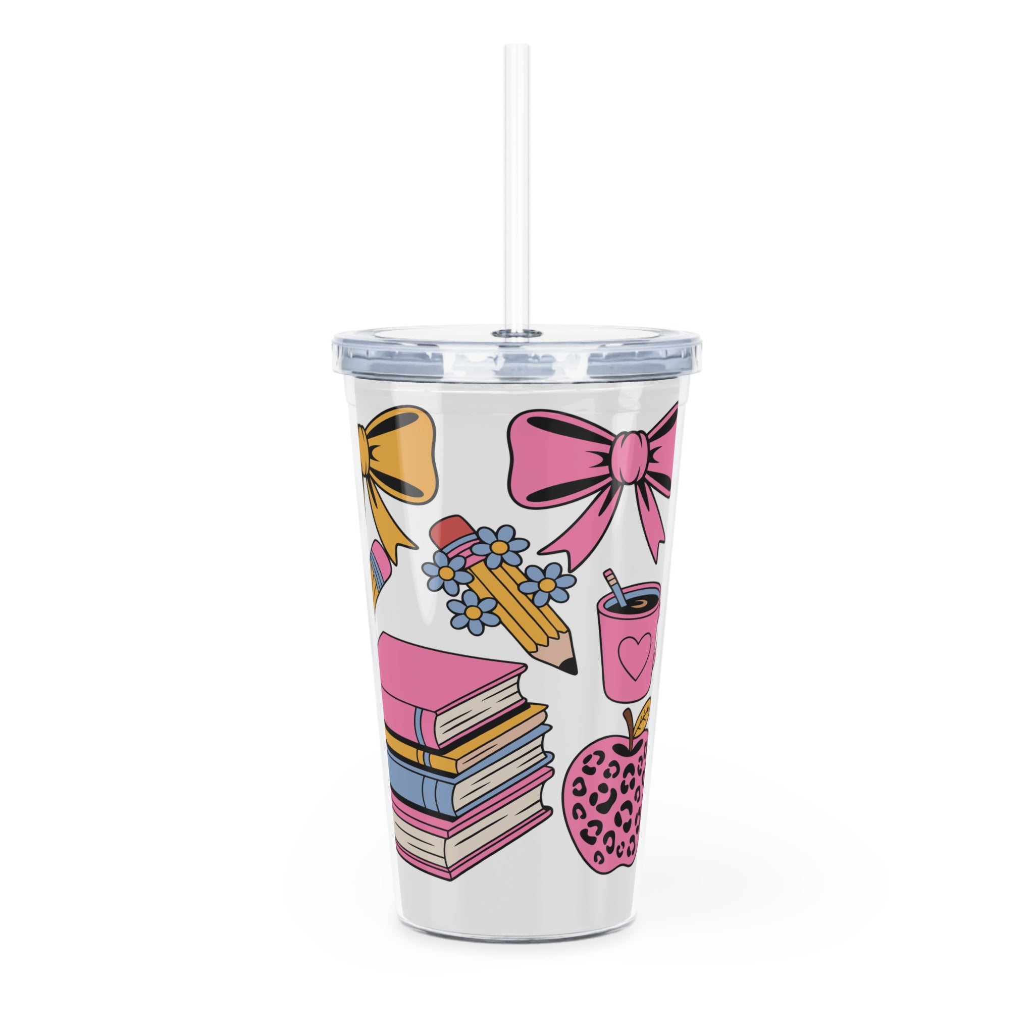 Plastic Tumbler with Straw