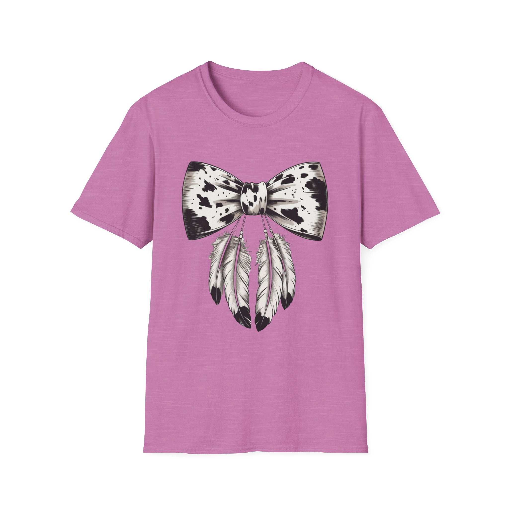 Cow Bow with Feathers Softstyle T-Shirt