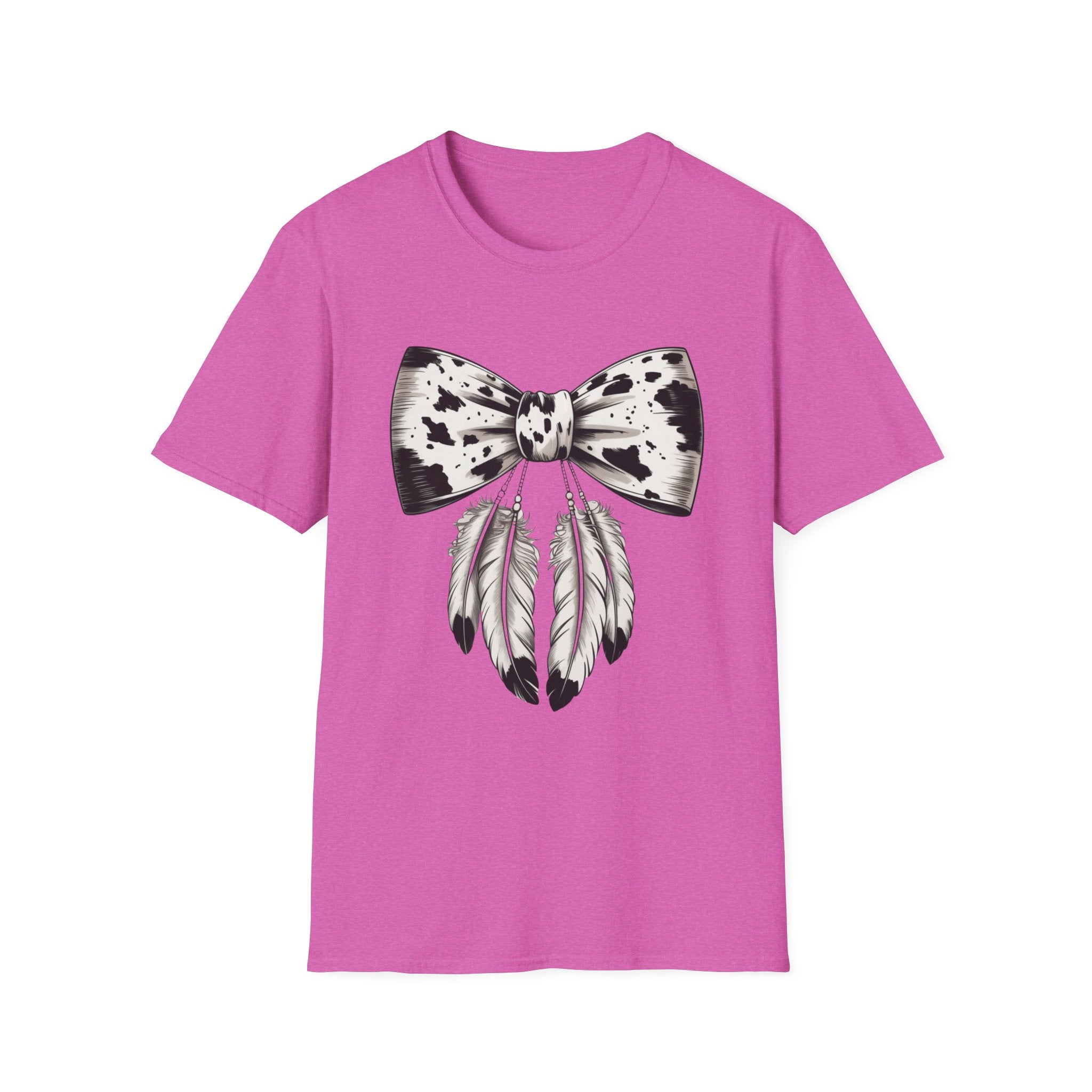Cow Bow with Feathers Softstyle T-Shirt