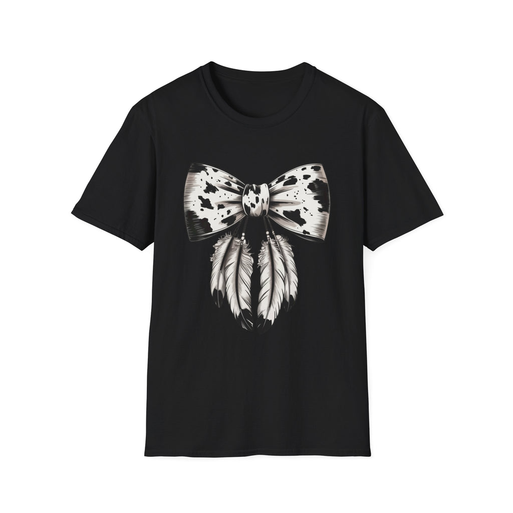 Cow Bow with Feathers Softstyle T-Shirt