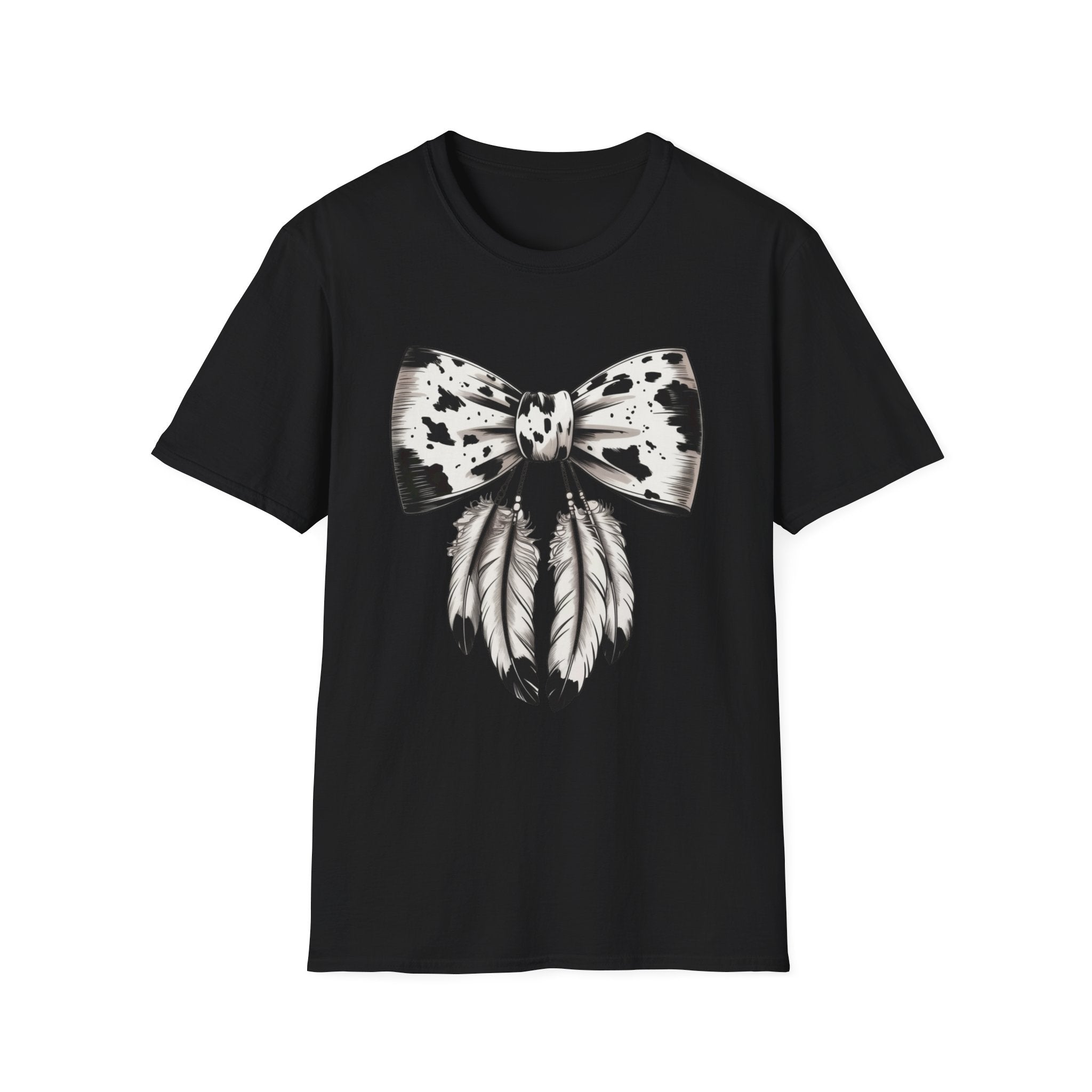 Cow Bow with Feathers Softstyle T-Shirt