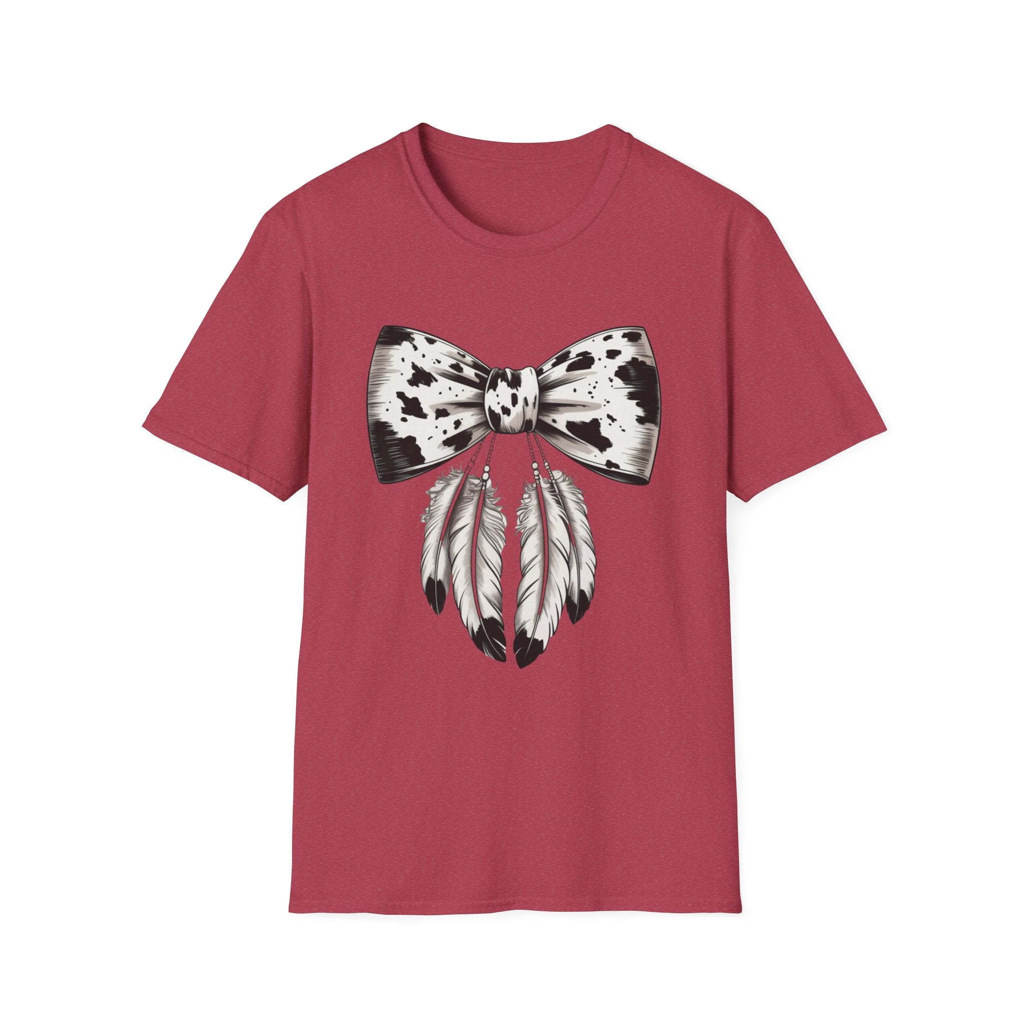 Cow Bow with Feathers Softstyle T-Shirt
