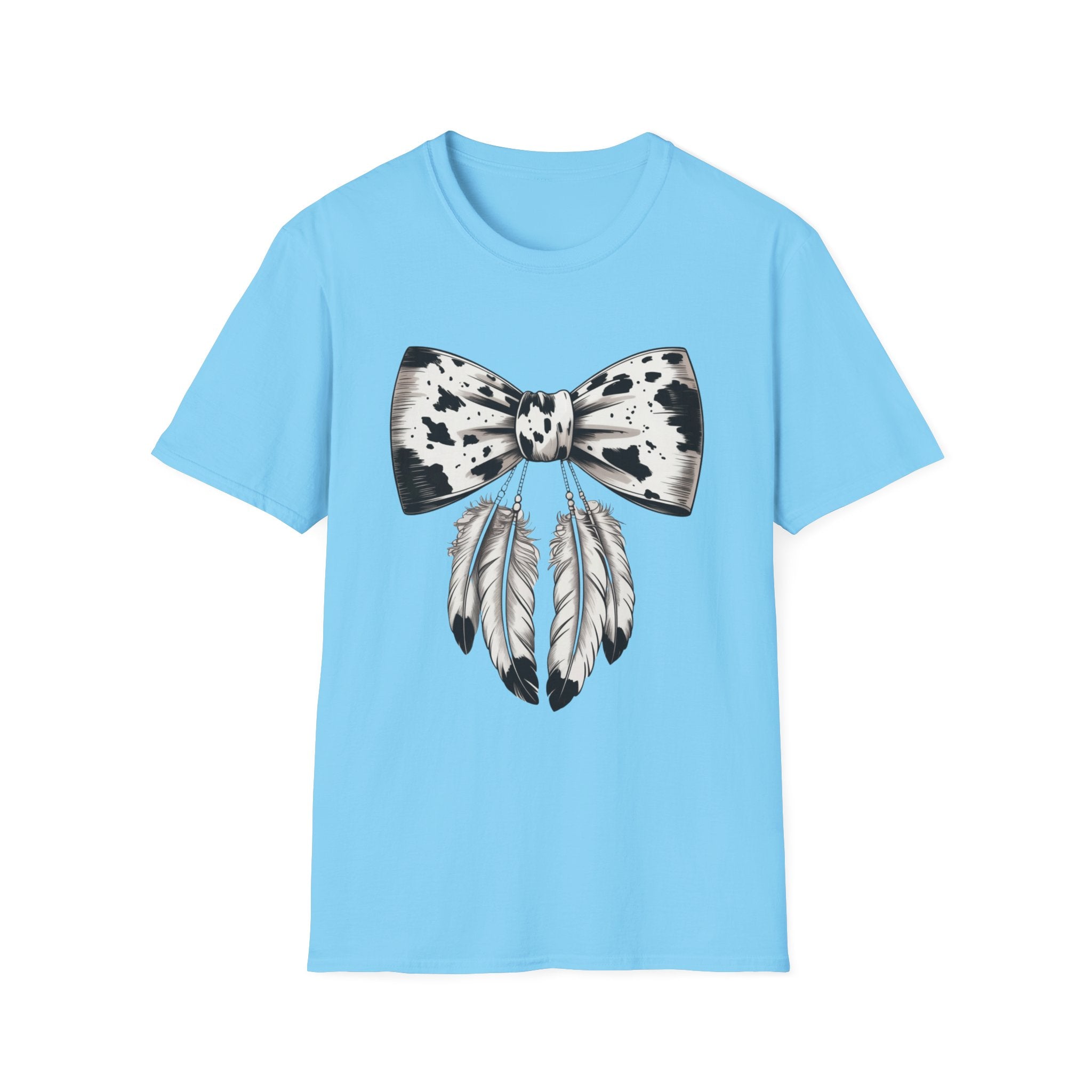 Cow Bow with Feathers Softstyle T-Shirt