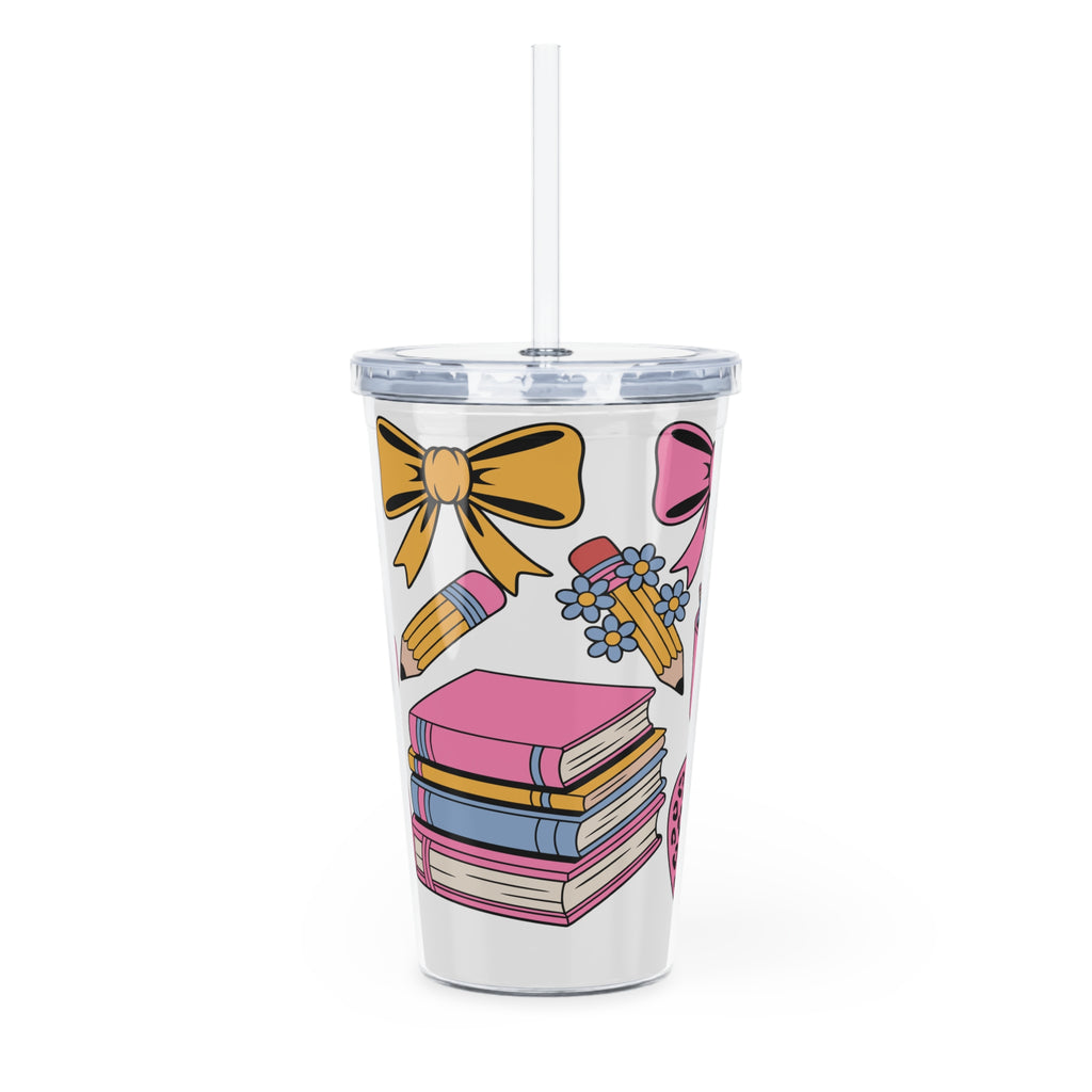 Plastic Tumbler with Straw