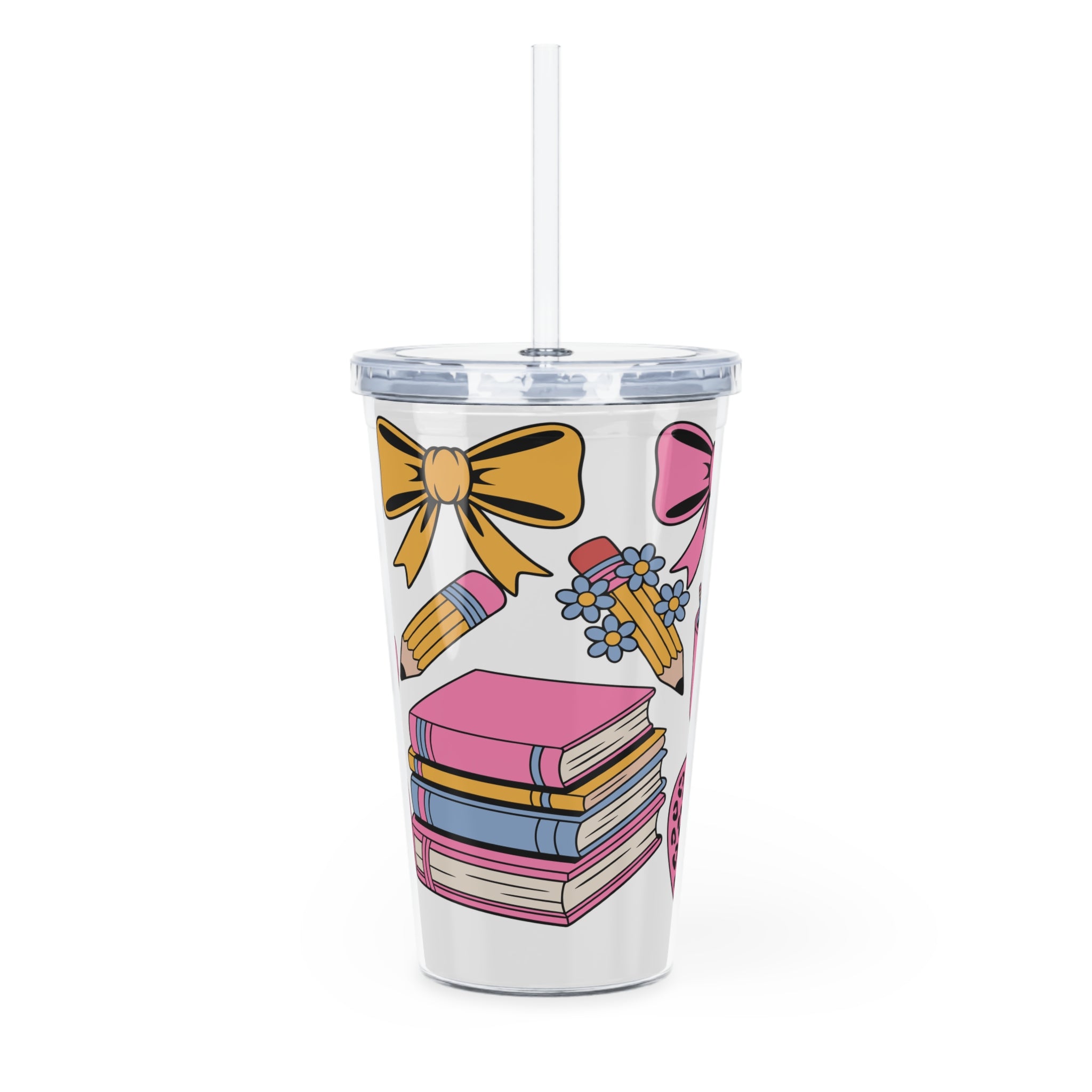 Plastic Tumbler with Straw