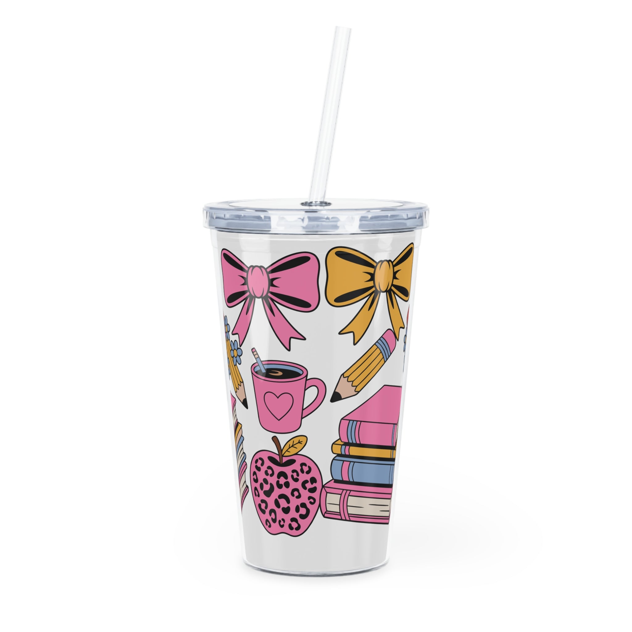 Plastic Tumbler with Straw