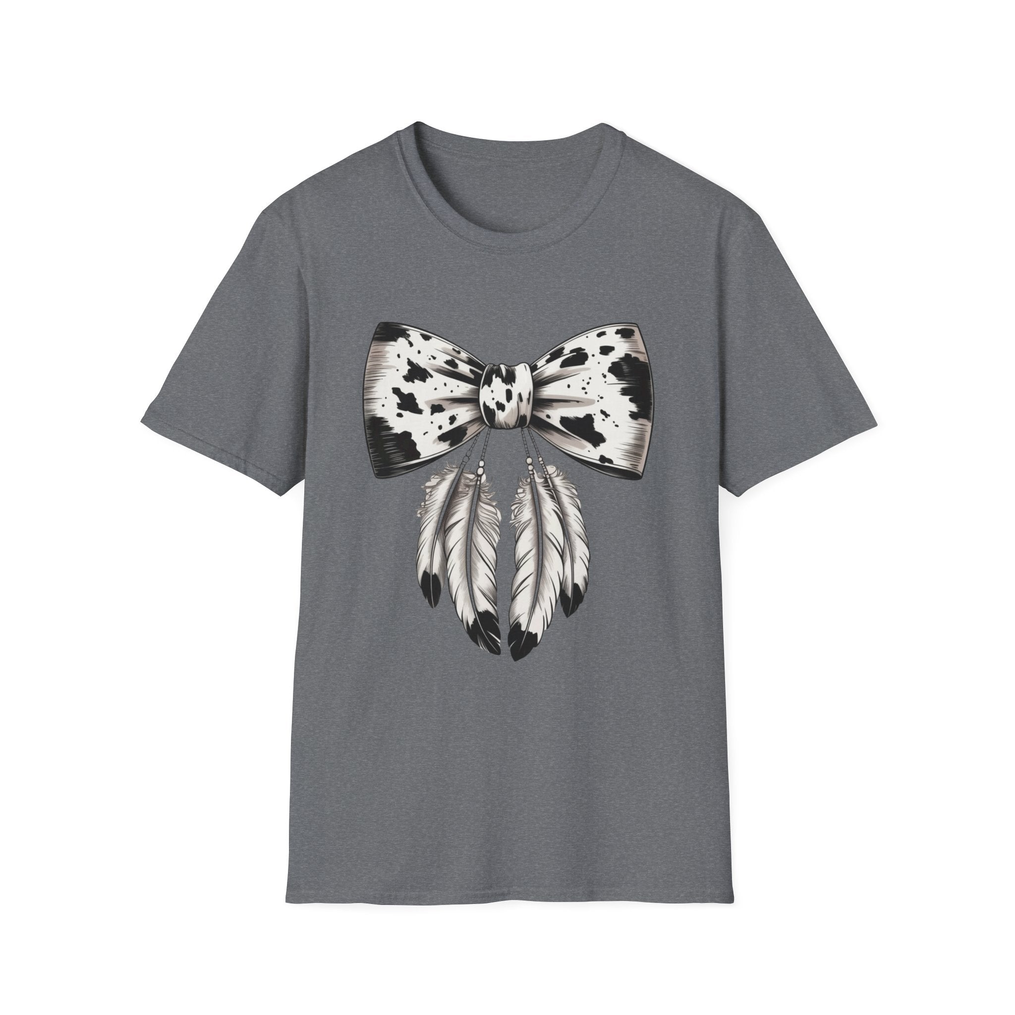 Cow Bow with Feathers Softstyle T-Shirt