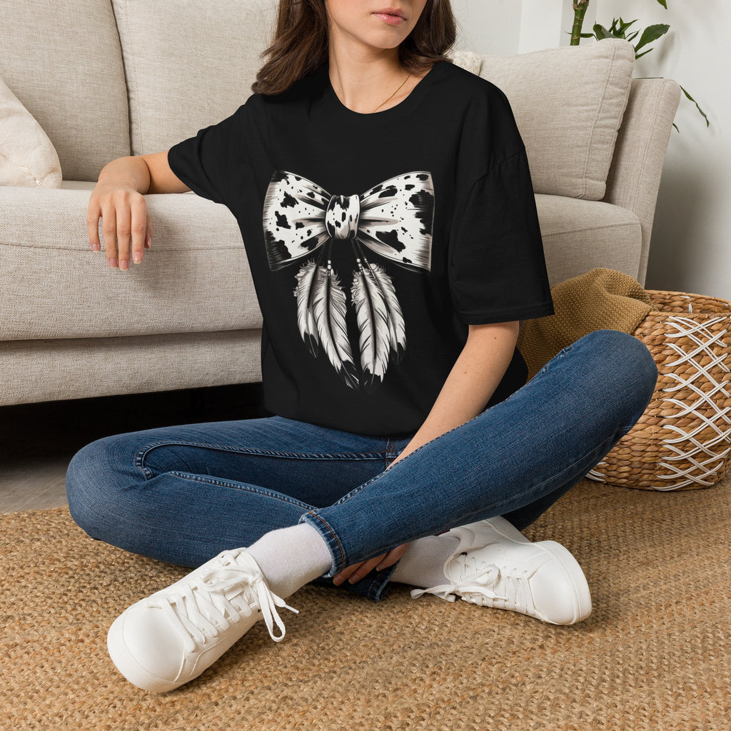 Cow Bow with Feathers Softstyle T-Shirt