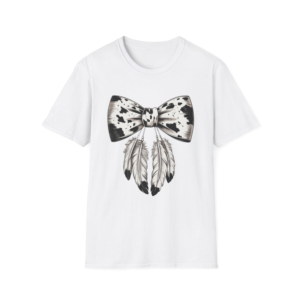 Cow Bow with Feathers Softstyle T-Shirt