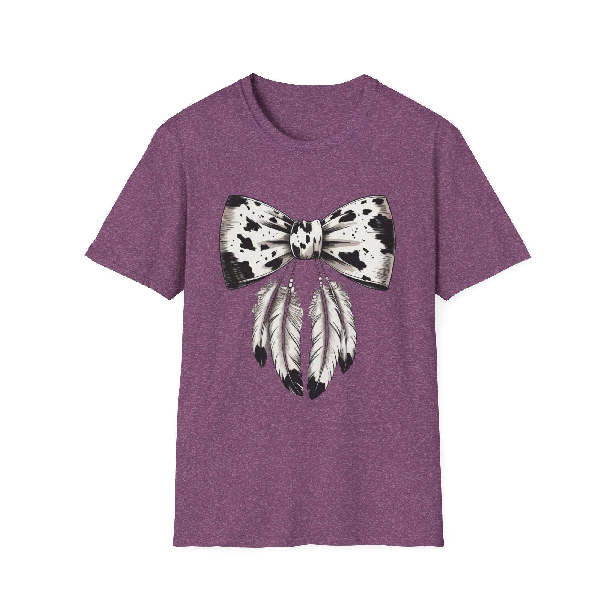 Cow Bow with Feathers Softstyle T-Shirt